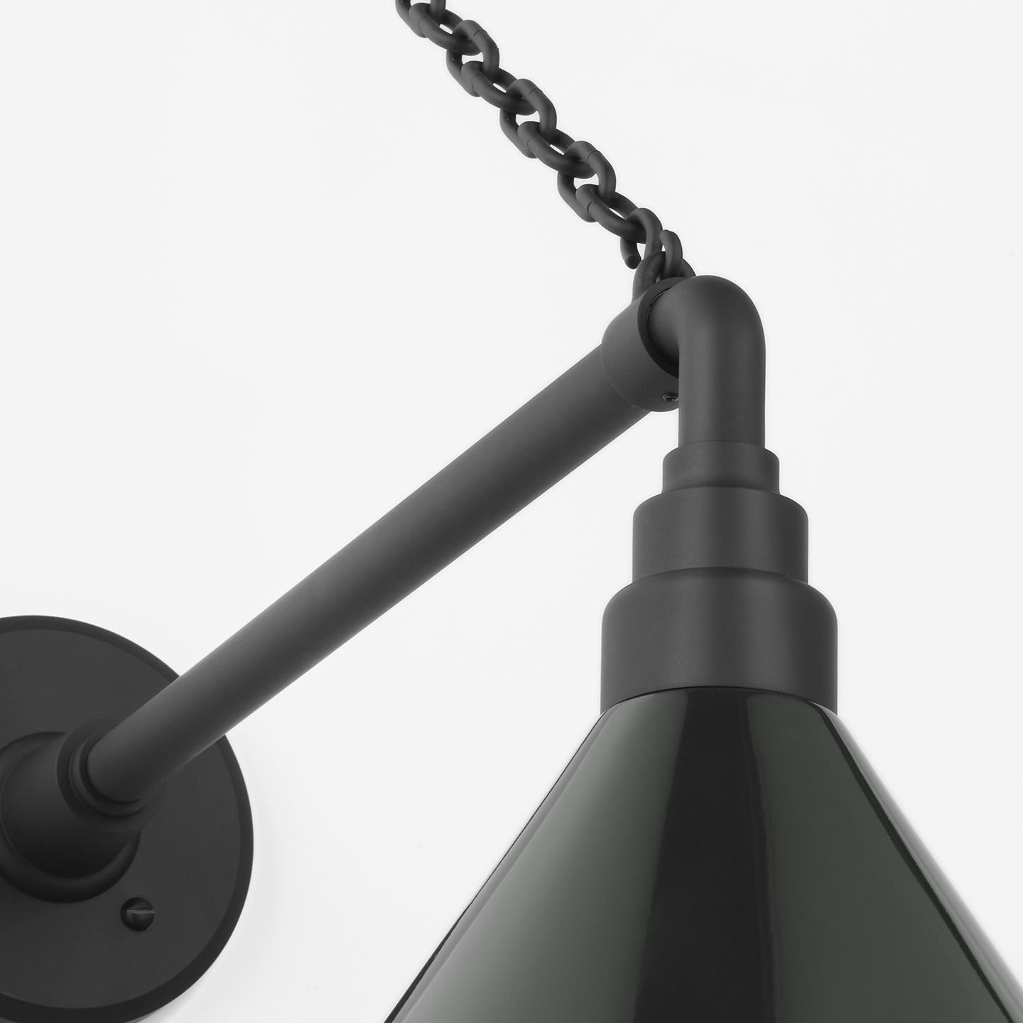 Academy 17.5" Anchored Mack Barn Light | Matte Black | 12.5 | 12.5" Green Conical Savannah Shade