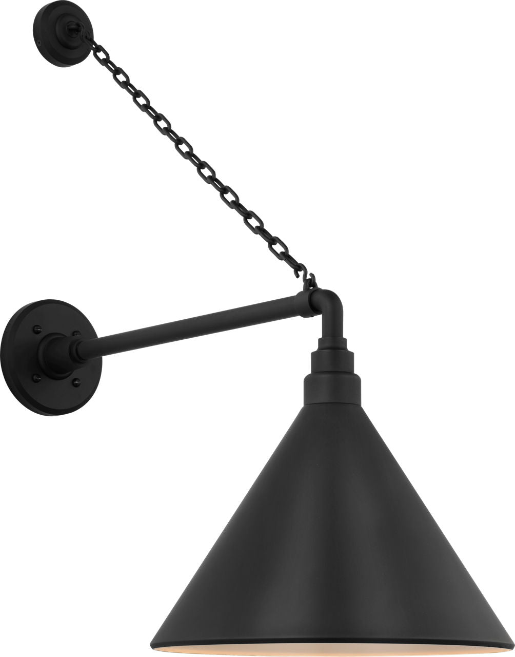 Academy 17.5" Anchored Mack Barn Light | Matte Black | 12.5 | 12.5" Matte Black Conical Savannah Shade