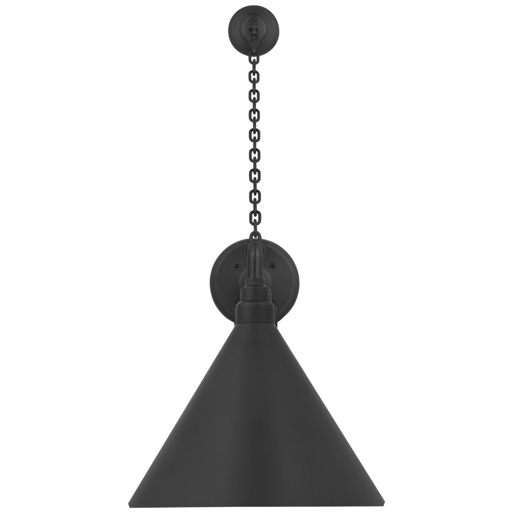 Academy 17.5" Anchored Mack Barn Light | Matte Black | 12.5 | 12.5" Matte Black Conical Savannah Shade
