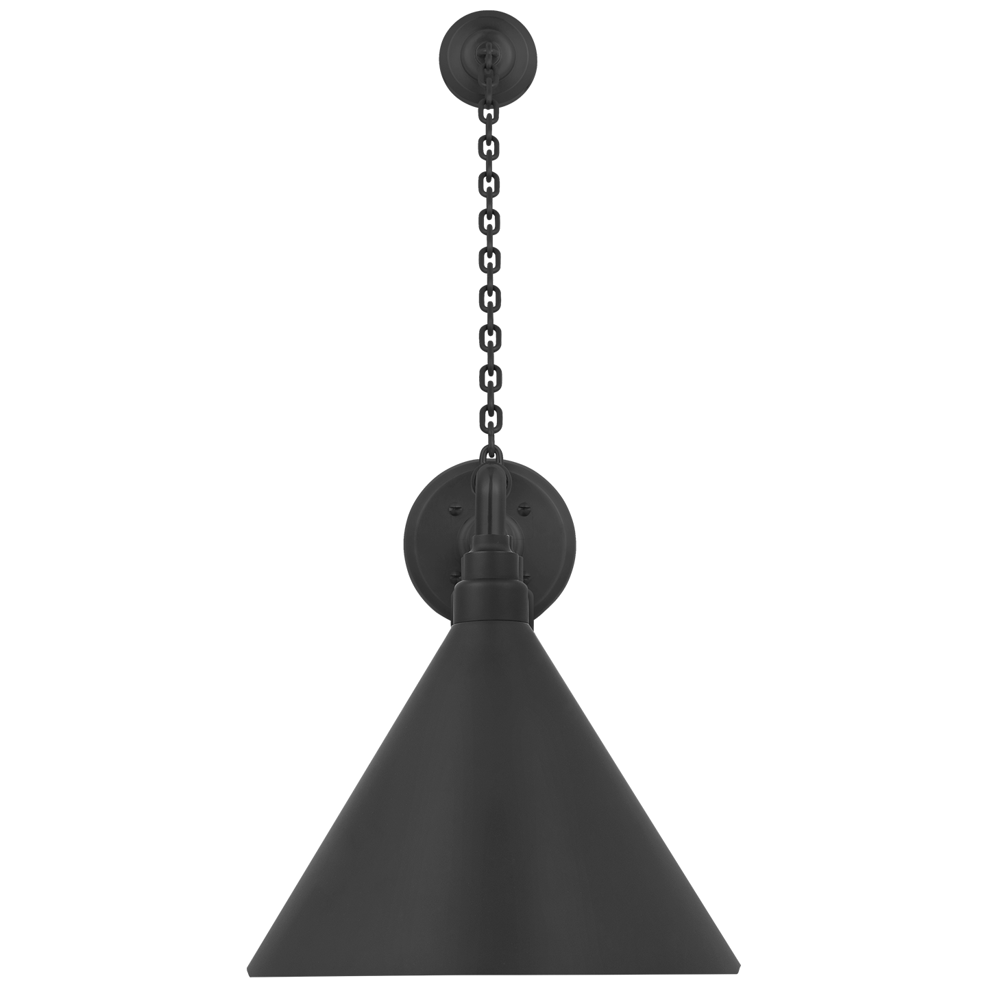 Academy 17.5" Anchored Mack Barn Light | Matte Black | 12.5 | 12.5" Matte Black Conical Savannah Shade