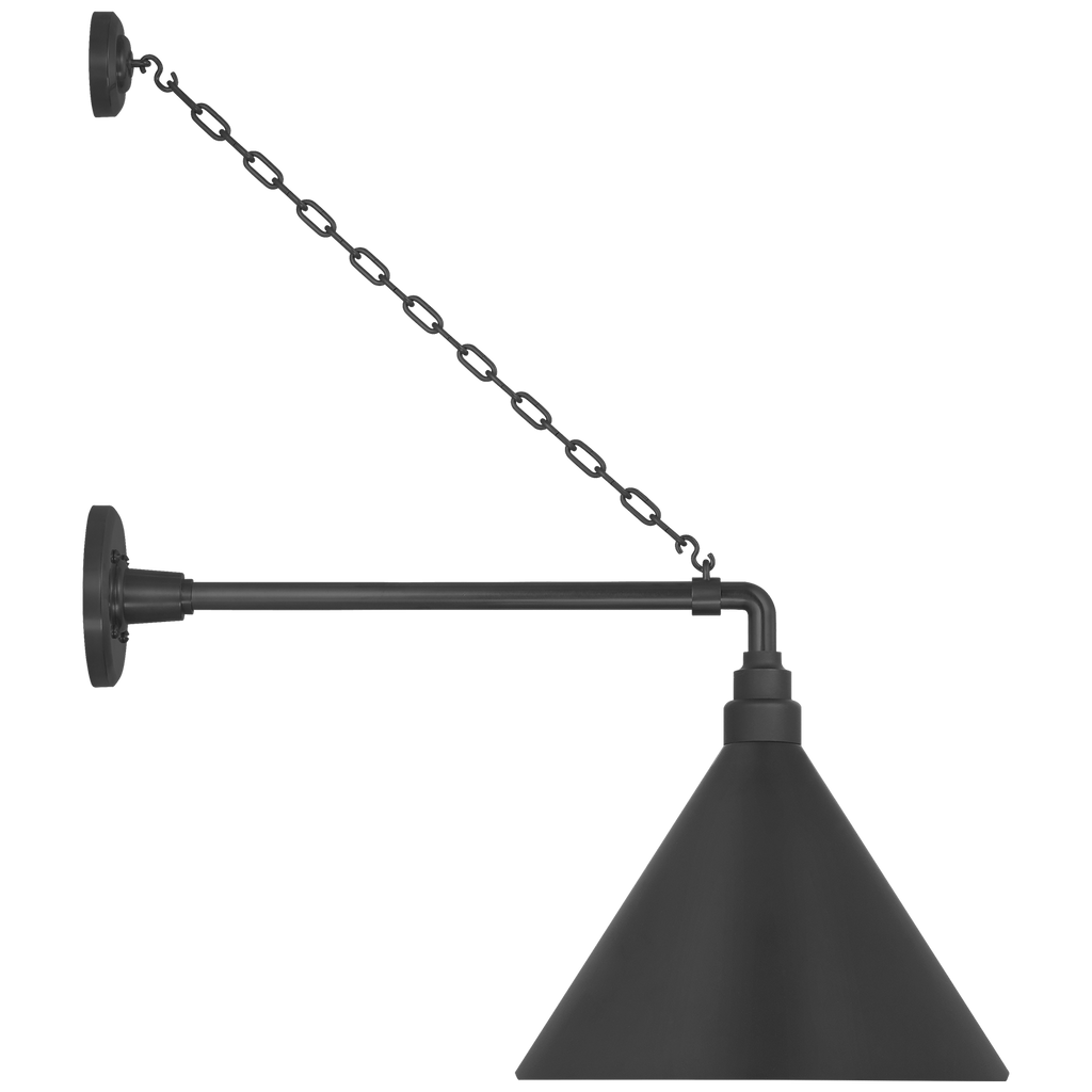 Academy 17.5" Anchored Mack Barn Light | Matte Black | 12.5 | 12.5" Matte Black Conical Savannah Shade