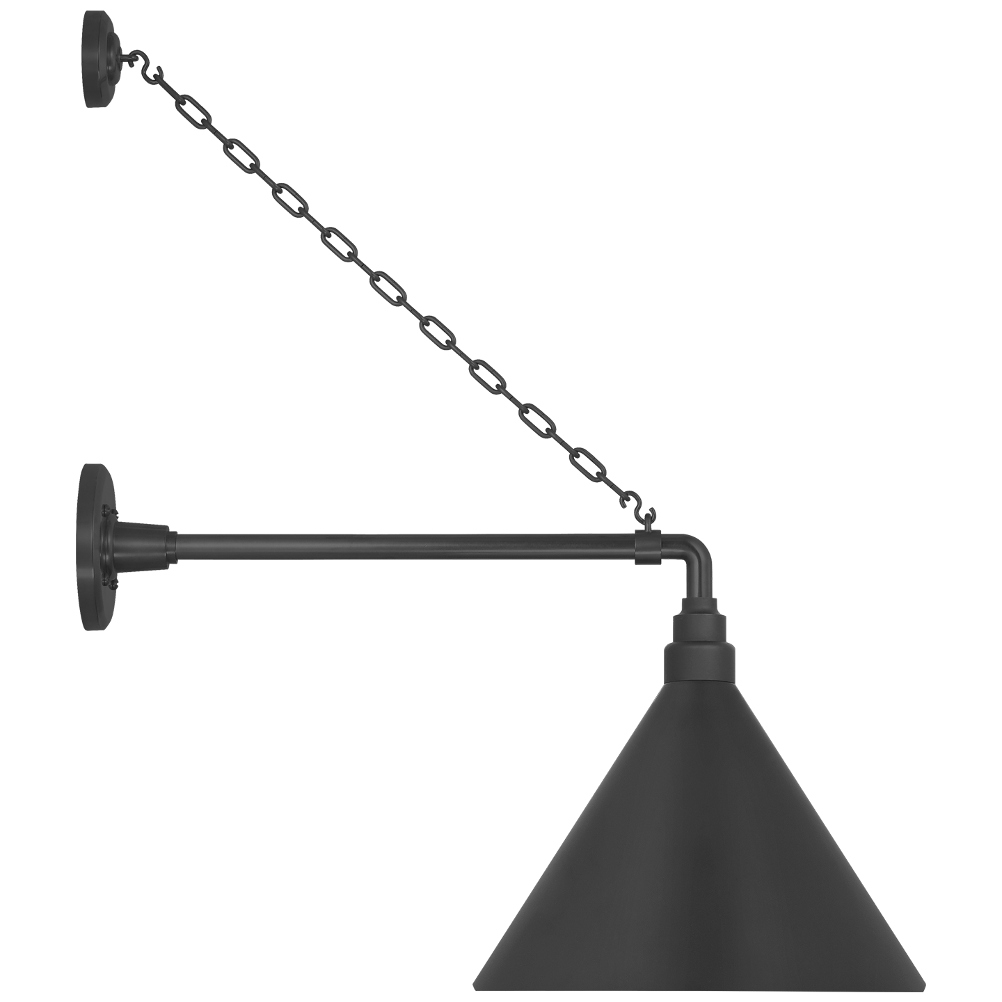 Academy 17.5" Anchored Mack Barn Light | Matte Black | 12.5 | 12.5" Matte Black Conical Savannah Shade