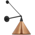 Academy 17.5" Anchored Mack Barn Light | Matte Black | 12.5 | 12.5" Soft Copper Conical Savannah Shade
