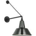 Academy 17.5" Anchored Mack Barn Light | Matte Black | 12.5 | 12.5" Green Bowers Shade