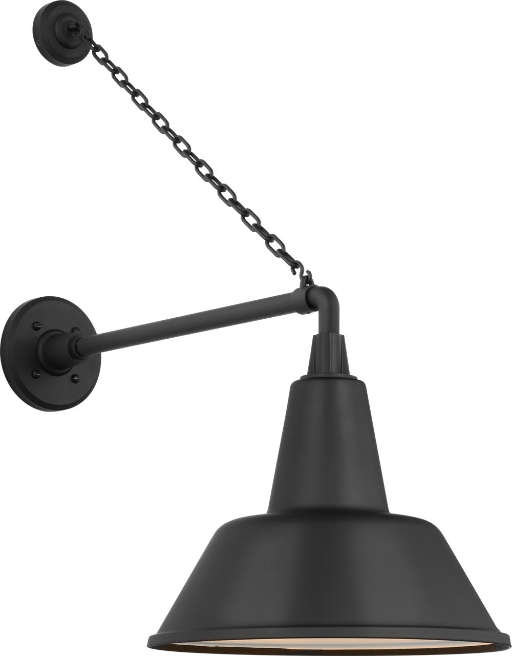 Academy 17.5" Anchored Mack Barn Light | Matte Black | 12.5 | 12.5" Matte Black Bowers Shade
