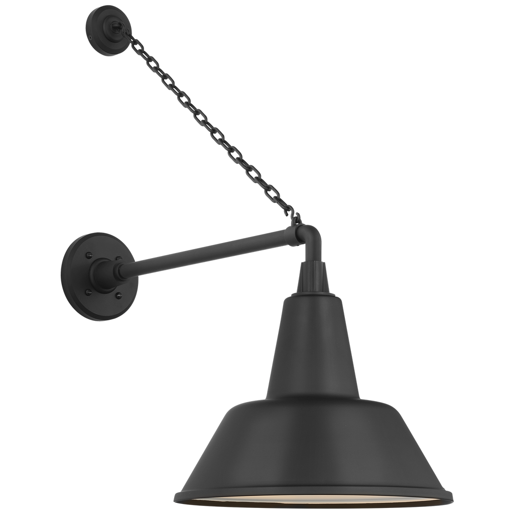 Academy 17.5" Anchored Mack Barn Light | Matte Black | 12.5 | 12.5" Matte Black Bowers Shade