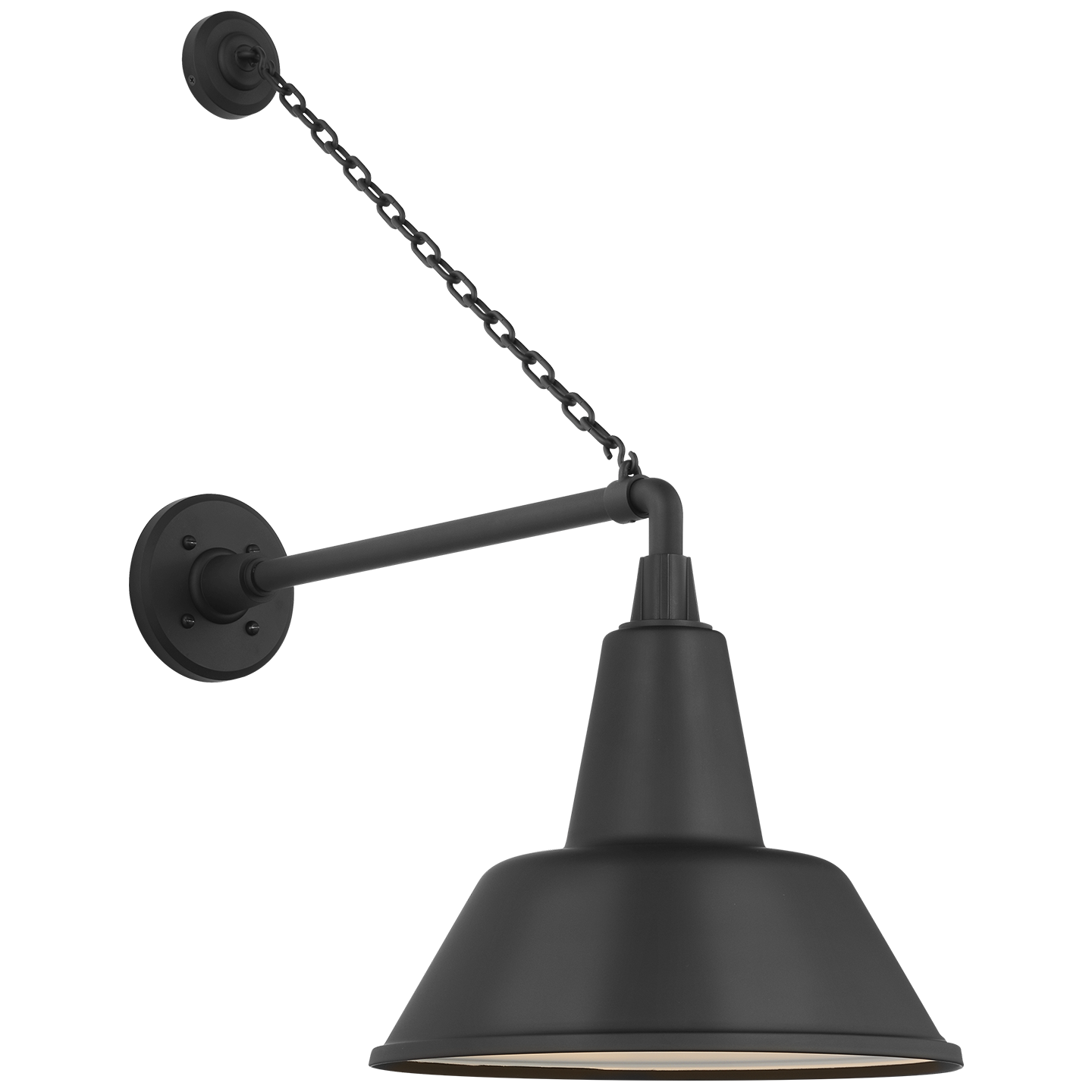 Academy 17.5" Anchored Mack Barn Light | Matte Black | 12.5 | 12.5" Matte Black Bowers Shade