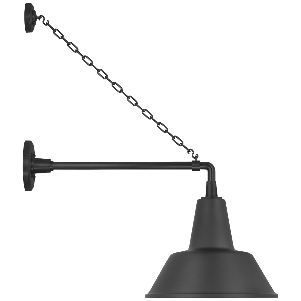 Academy 17.5" Anchored Mack Barn Light | Matte Black | 12.5 | 12.5" Matte Black Bowers Shade