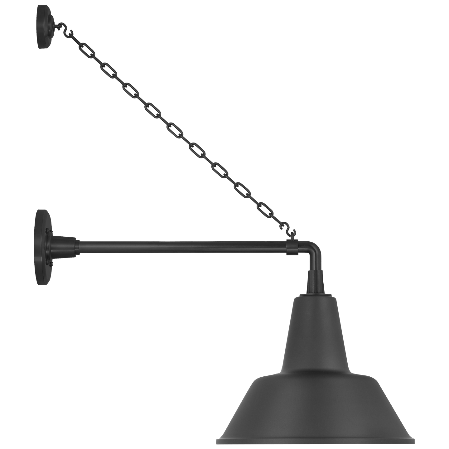 Academy 17.5" Anchored Mack Barn Light | Matte Black | 12.5 | 12.5" Matte Black Bowers Shade