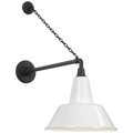 Academy 17.5" Anchored Mack Barn Light | Matte Black | 12.5 | 12.5" White Bowers Shade