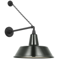 Academy 17.5" Anchored Mack Barn Light | Matte Black | 16 | 16" Green Bowers Shade