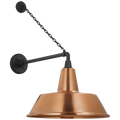 Academy 17.5" Anchored Mack Barn Light | Matte Black | 16 | 16" Soft Copper Bowers Shade