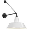 Academy 17.5" Anchored Mack Barn Light | Matte Black | 16 | 16" White Bowers Shade