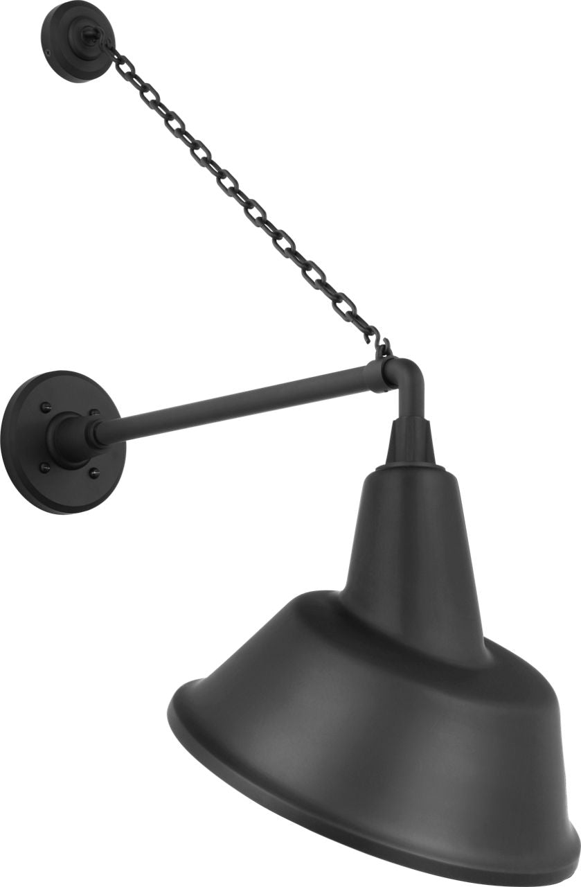 Academy 17.5" Anchored Mack Barn Light | Matte Black | 12.5 | 12.5" Matte Black Tilted Bowers Shade