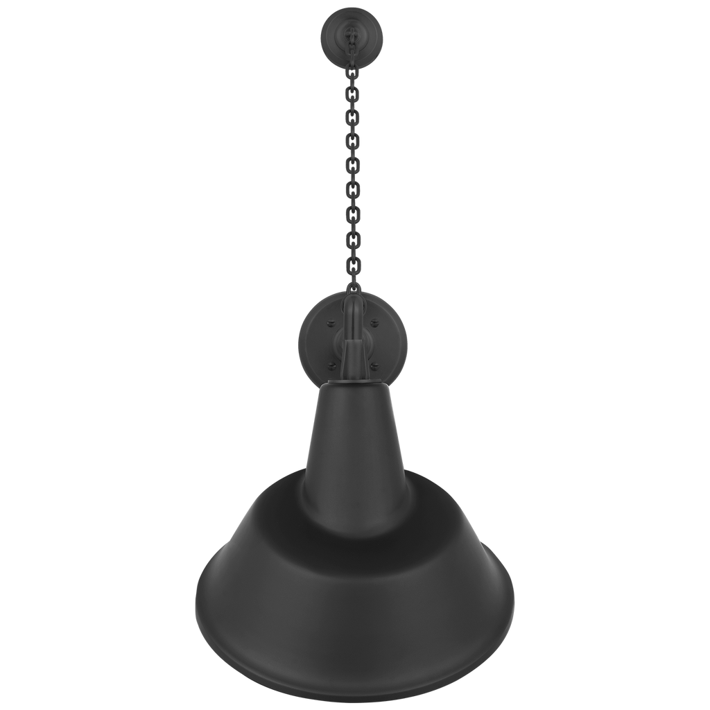 Academy 17.5" Anchored Mack Barn Light | Matte Black | 12.5 | 12.5" Matte Black Tilted Bowers Shade