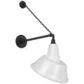 Academy 17.5" Anchored Mack Barn Light | Matte Black | 12.5 | 12.5" White Tilted Bowers Shade