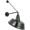 Academy 17.5" Anchored Mack Barn Light | Matte Black | 16 | 16" Green Tilted Bowers Shade