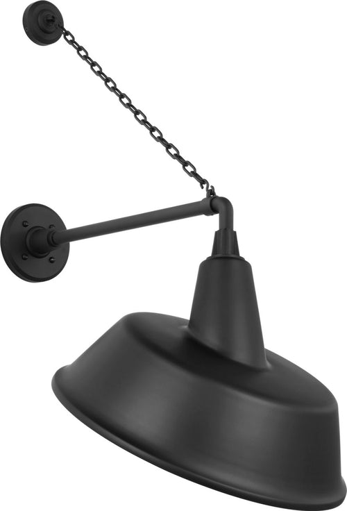 Academy 17.5" Anchored Mack Barn Light | Matte Black | 16 | 16" Matte Black Tilted Bowers Shade