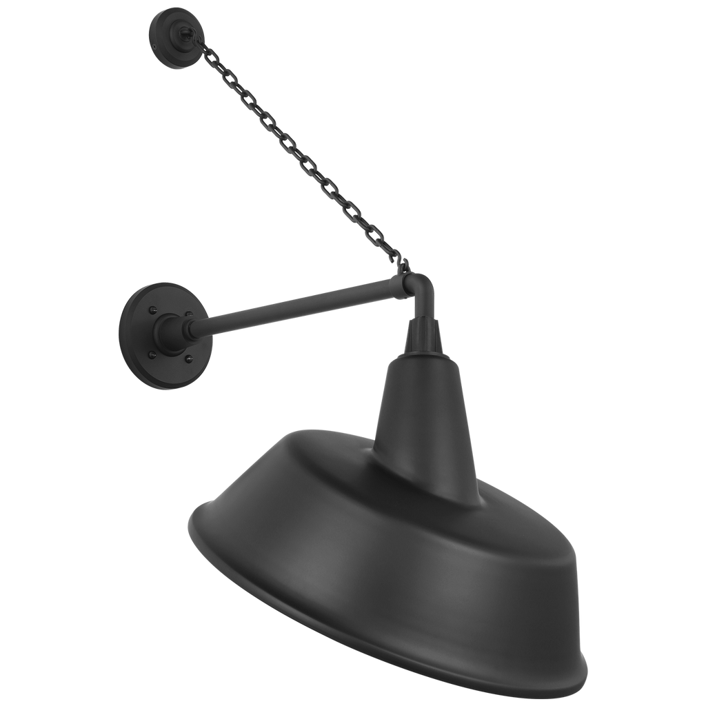 Academy 17.5" Anchored Mack Barn Light | Matte Black | 16 | 16" Matte Black Tilted Bowers Shade
