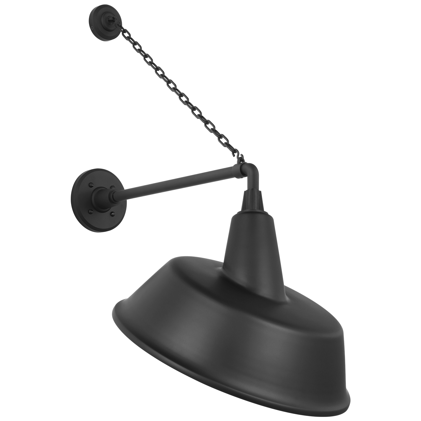 Academy 17.5" Anchored Mack Barn Light | Matte Black | 16 | 16" Matte Black Tilted Bowers Shade