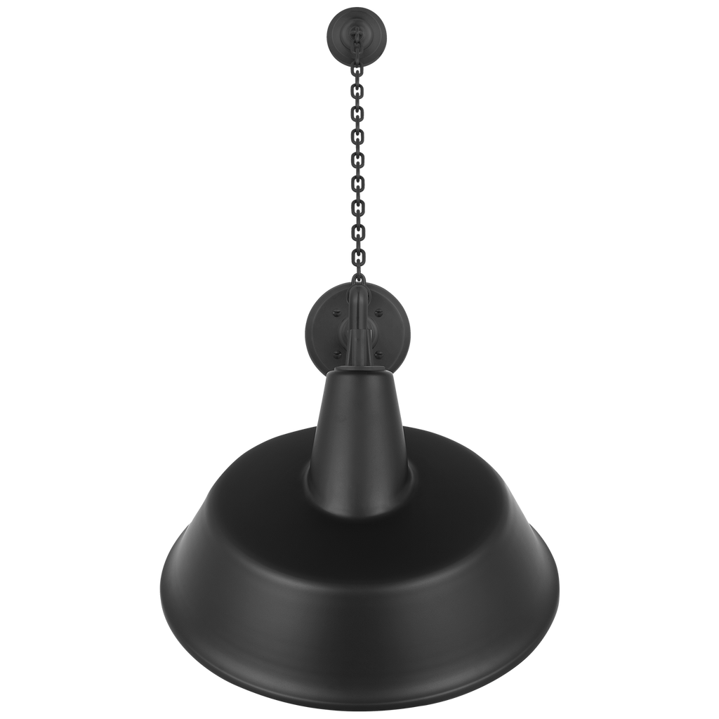 Academy 17.5" Anchored Mack Barn Light | Matte Black | 16 | 16" Matte Black Tilted Bowers Shade