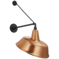 Academy 17.5" Anchored Mack Barn Light | Matte Black | 16 | 16" Soft Copper Tilted Bowers Shade