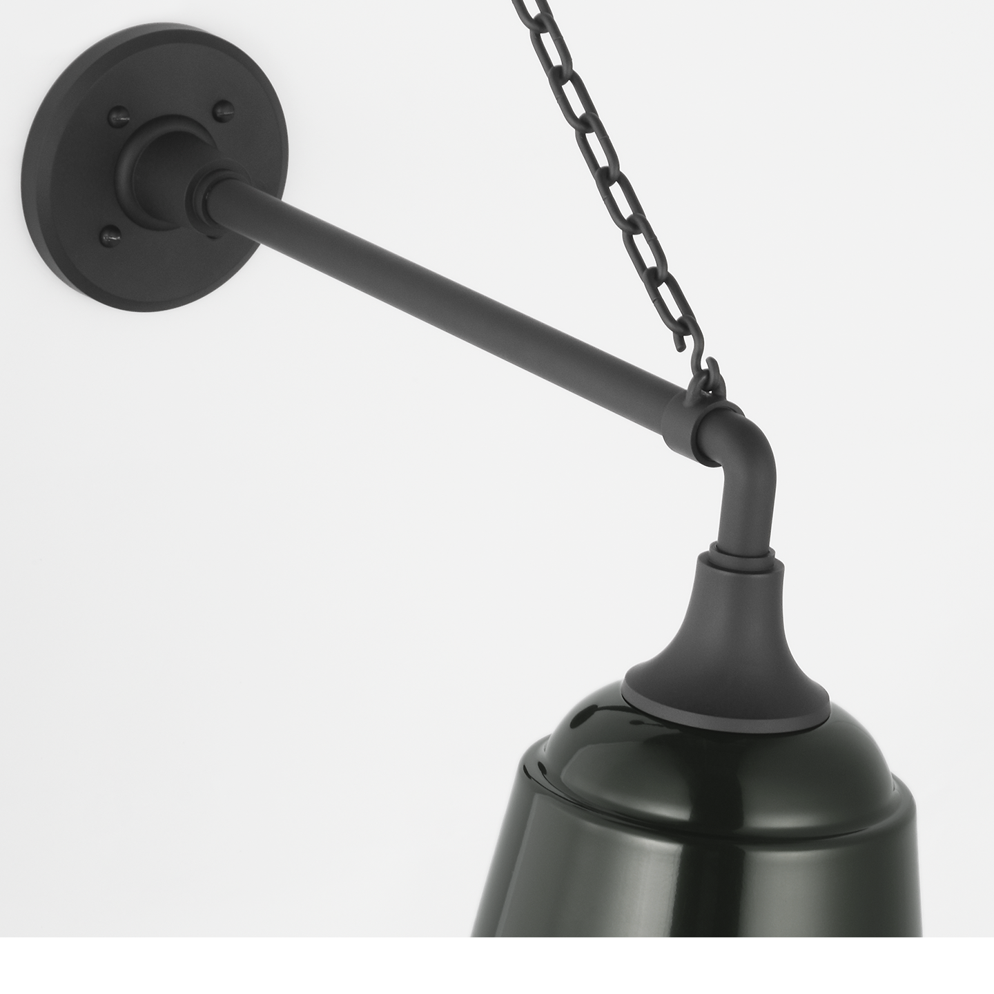 Academy 17.5" Anchored Mack Barn Light | Matte Black | 8 | 8" Green Rockhouse Shade