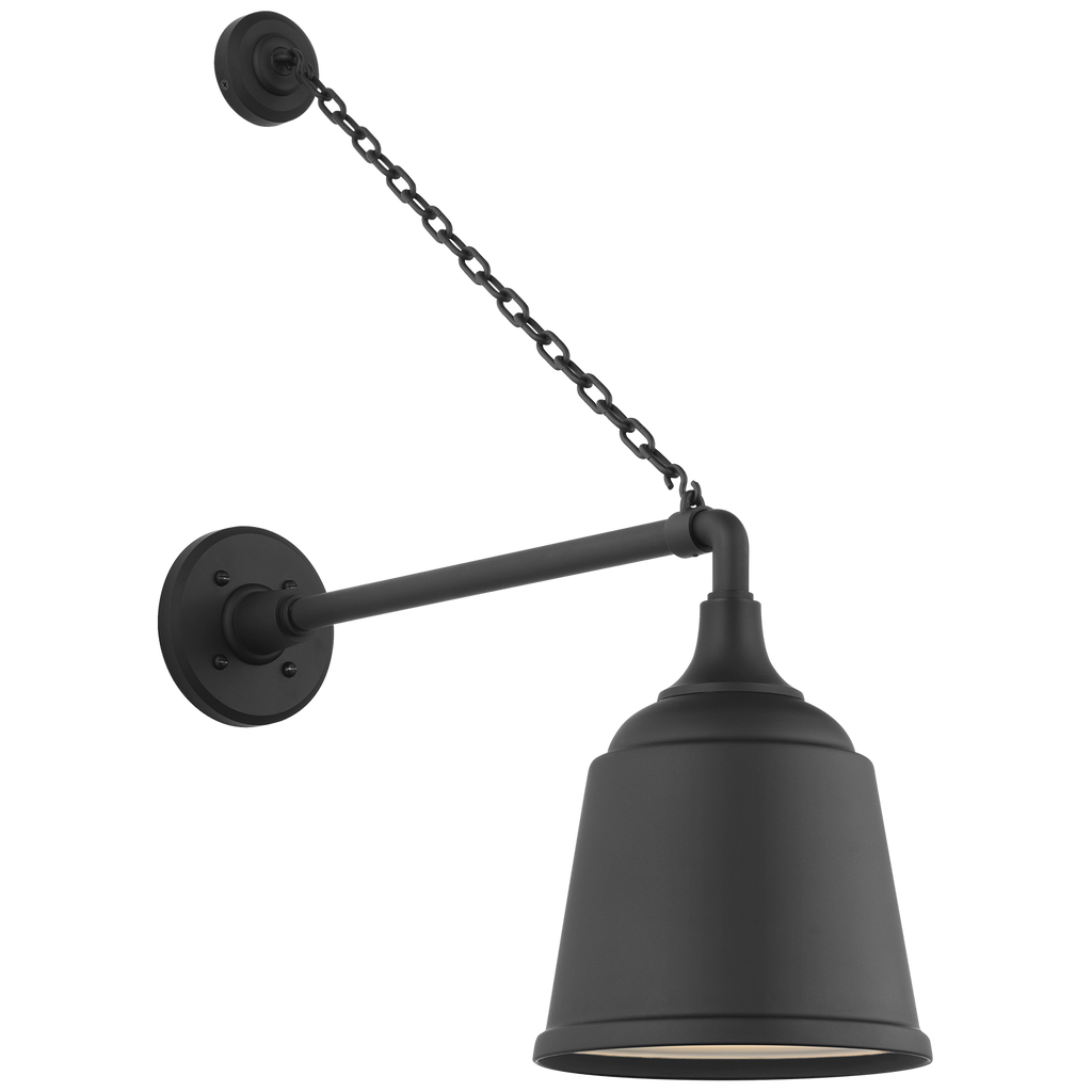 Academy 17.5" Anchored Mack Barn Light | Matte Black | 8 | 8" Matte Black Rockhouse Shade