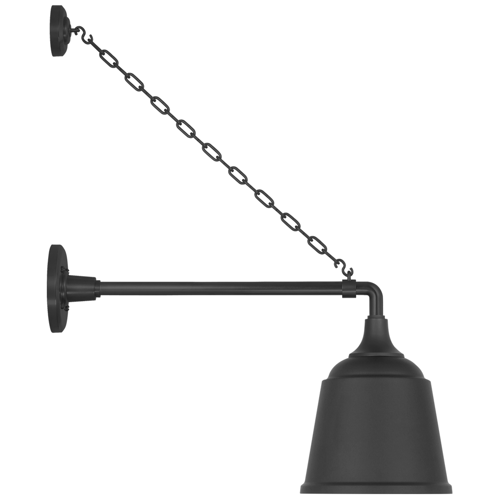 Academy 17.5" Anchored Mack Barn Light | Matte Black | 8 | 8" Matte Black Rockhouse Shade