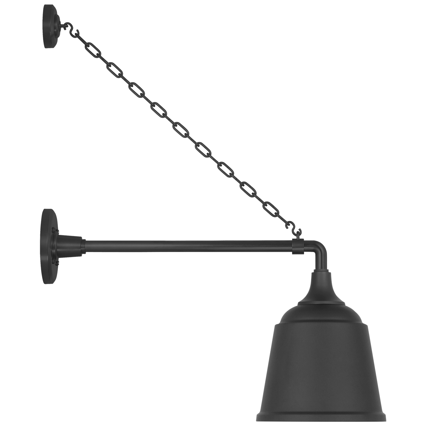 Academy 17.5" Anchored Mack Barn Light | Matte Black | 8 | 8" Matte Black Rockhouse Shade