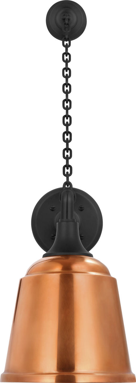 Academy 17.5" Anchored Mack Barn Light | Matte Black | 8 | 8" Soft Copper Rockhouse Shade