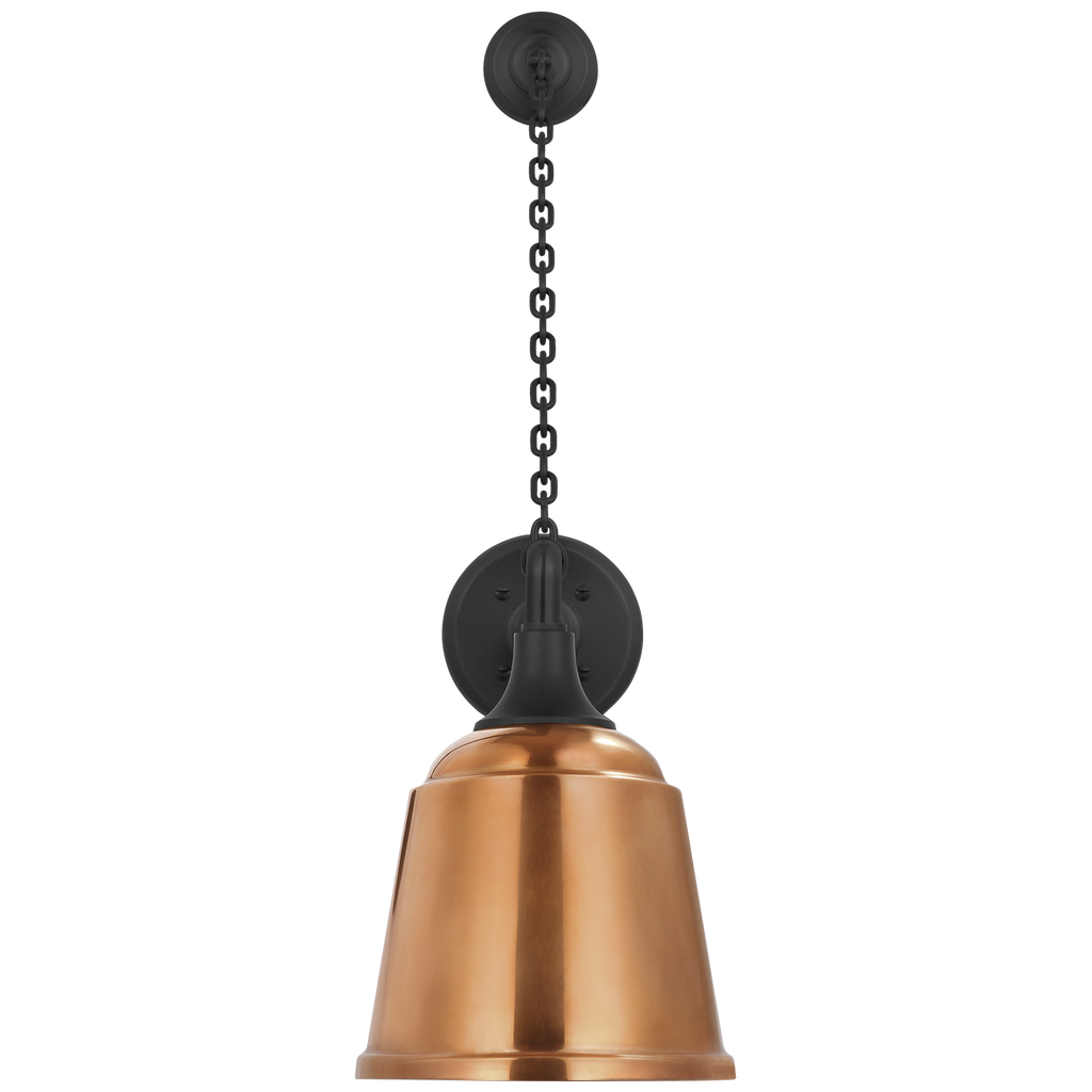 Academy 17.5" Anchored Mack Barn Light | Matte Black | 8 | 8" Soft Copper Rockhouse Shade