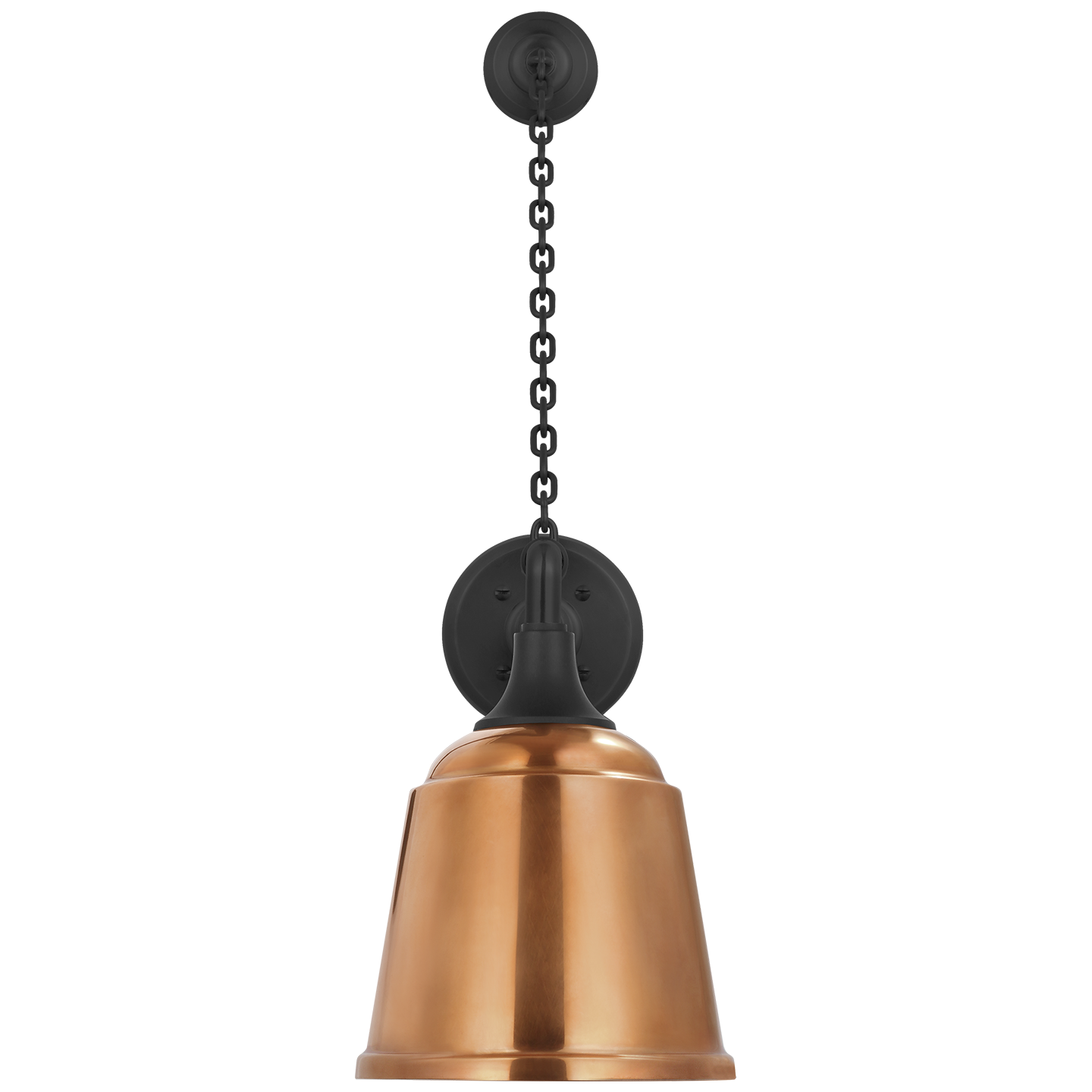 Academy 17.5" Anchored Mack Barn Light | Matte Black | 8 | 8" Soft Copper Rockhouse Shade