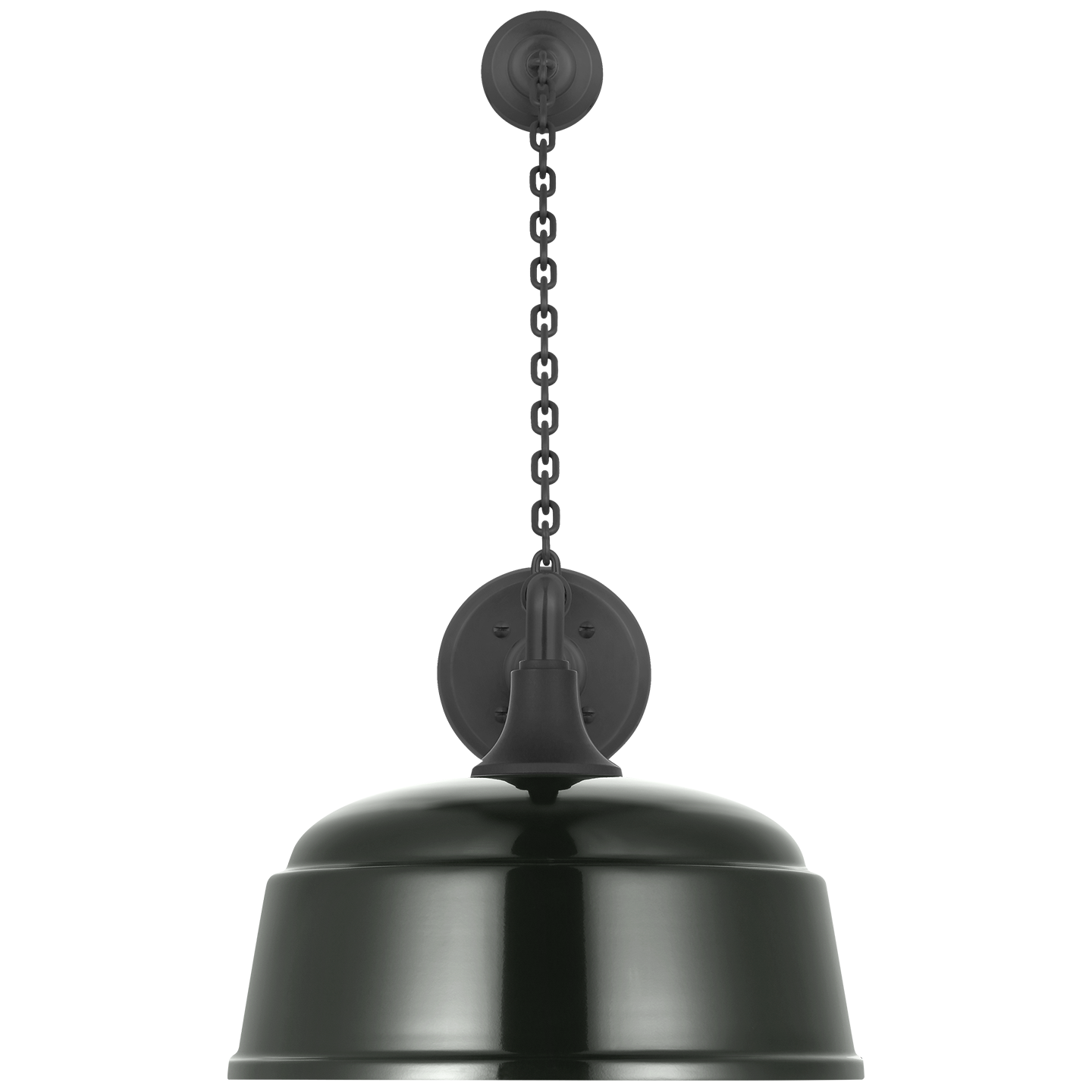 Academy 17.5" Anchored Mack Barn Light | Matte Black | 12.5 | 12.5" Green Rockhouse Shade
