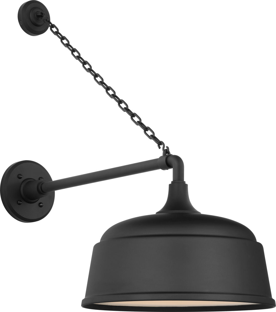 Academy 17.5" Anchored Mack Barn Light | Matte Black | 12.5 | 12.5" Matte Black Rockhouse Shade