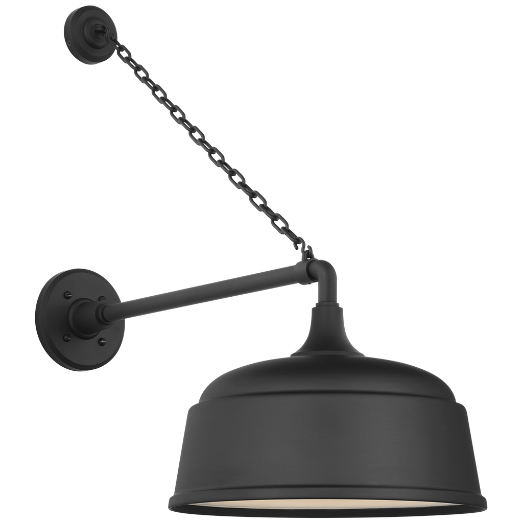 Academy 17.5" Anchored Mack Barn Light | Matte Black | 12.5 | 12.5" Matte Black Rockhouse Shade