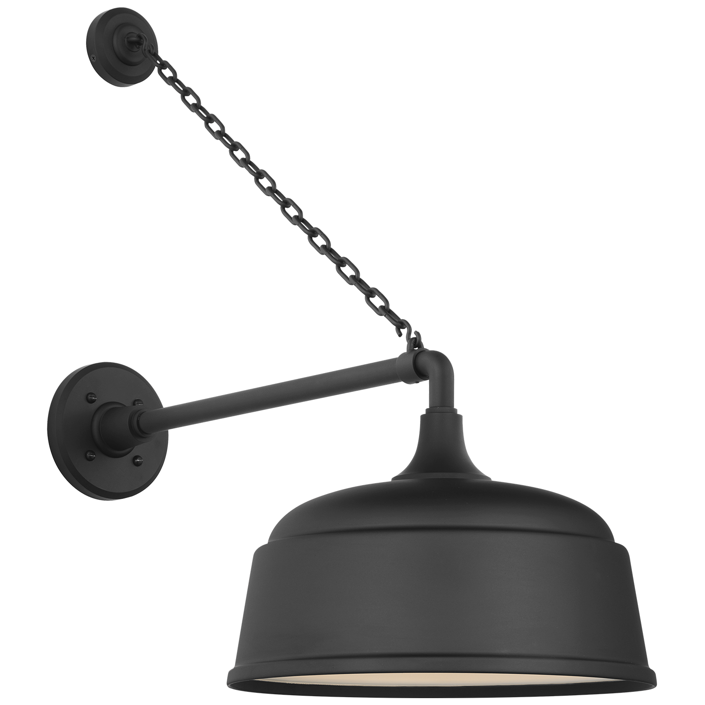 Academy 17.5" Anchored Mack Barn Light | Matte Black | 12.5 | 12.5" Matte Black Rockhouse Shade