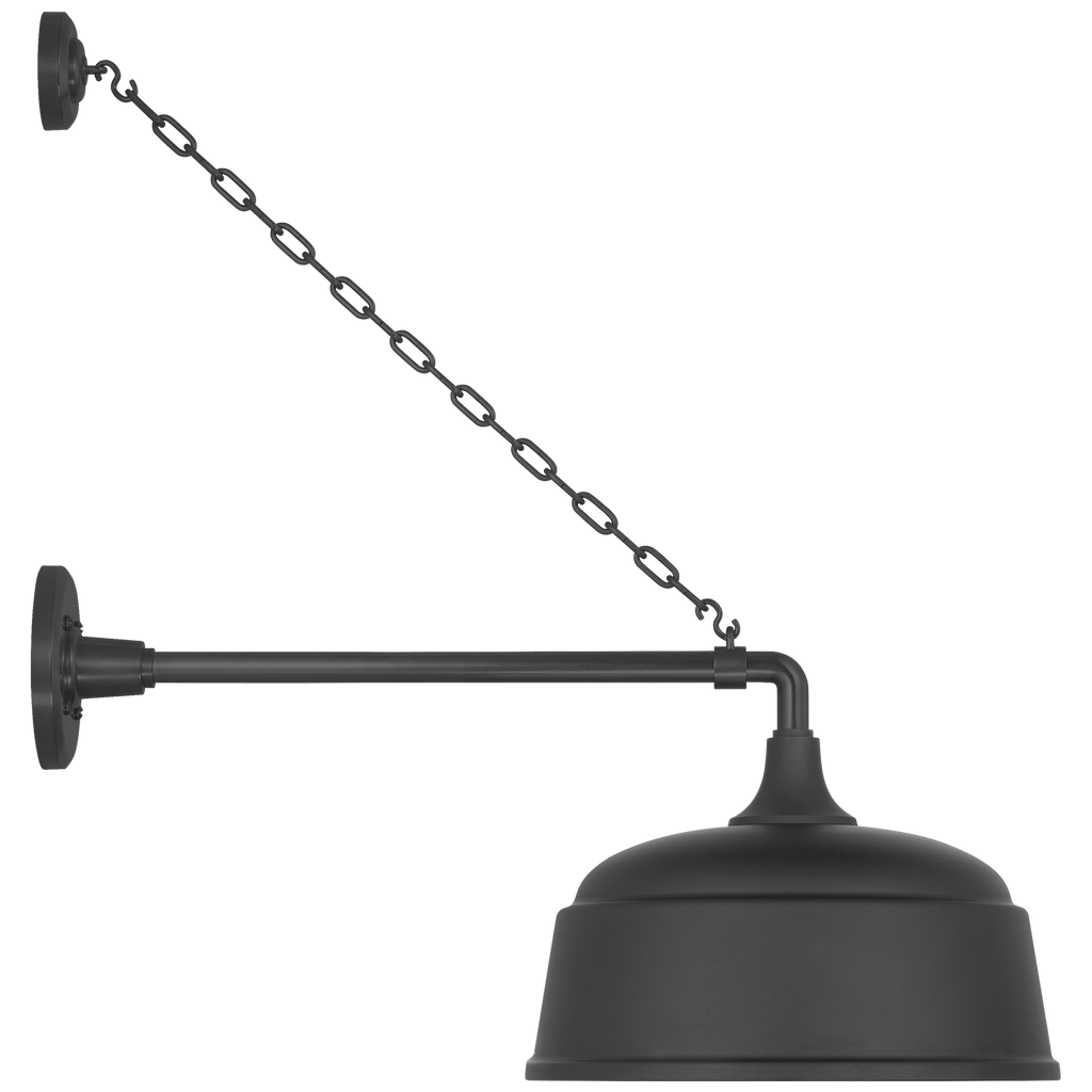 Academy 17.5" Anchored Mack Barn Light | Matte Black | 12.5 | 12.5" Matte Black Rockhouse Shade