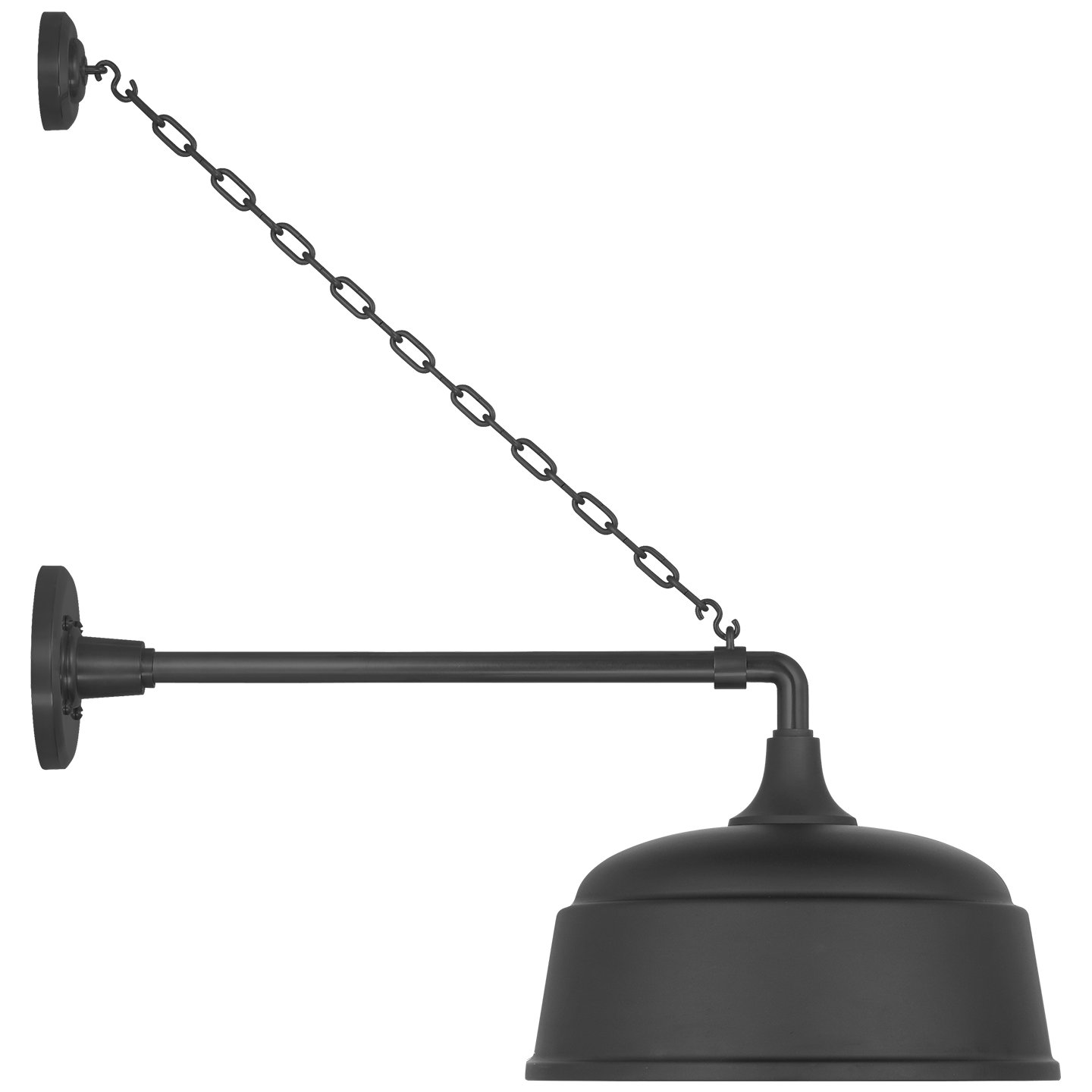 Academy 17.5" Anchored Mack Barn Light | Matte Black | 12.5 | 12.5" Matte Black Rockhouse Shade