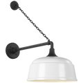 Academy 17.5" Anchored Mack Barn Light | Matte Black | 12.5 | 12.5" White Rockhouse Shade