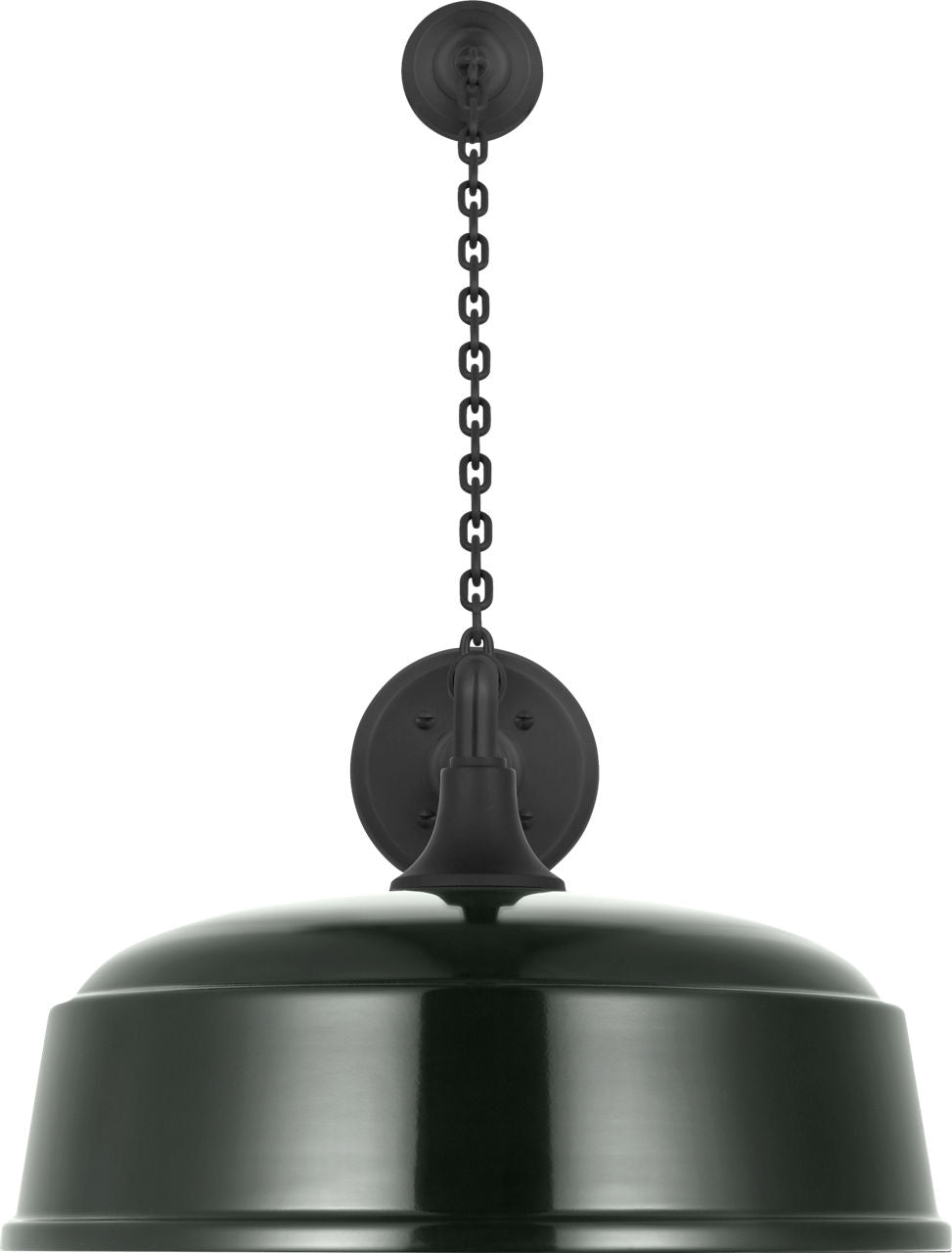 Academy 17.5" Anchored Mack Barn Light | Matte Black | 16 | 16" Green Rockhouse Shade