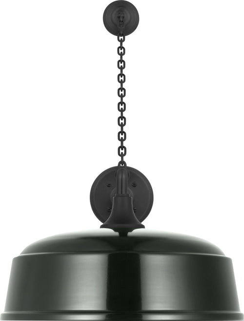 Academy 17.5" Anchored Mack Barn Light | Matte Black | 16 | 16" Green Rockhouse Shade