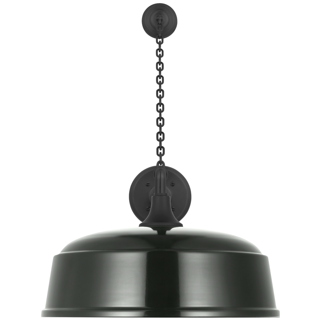 Academy 17.5" Anchored Mack Barn Light | Matte Black | 16 | 16" Green Rockhouse Shade