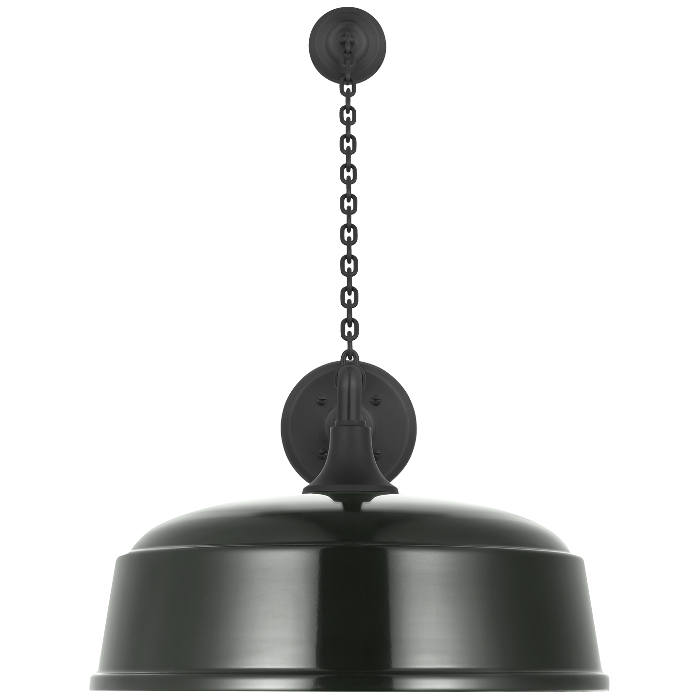 Academy 17.5" Anchored Mack Barn Light | Matte Black | 16 | 16" Green Rockhouse Shade