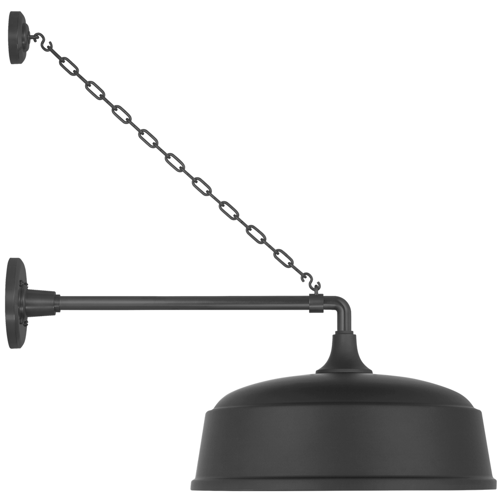 Academy 17.5" Anchored Mack Barn Light | Matte Black | 16 | 16" Matte Black Rockhouse Shade