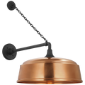 Academy 17.5" Anchored Mack Barn Light | Matte Black | 16 | 16" Soft Copper Rockhouse Shade
