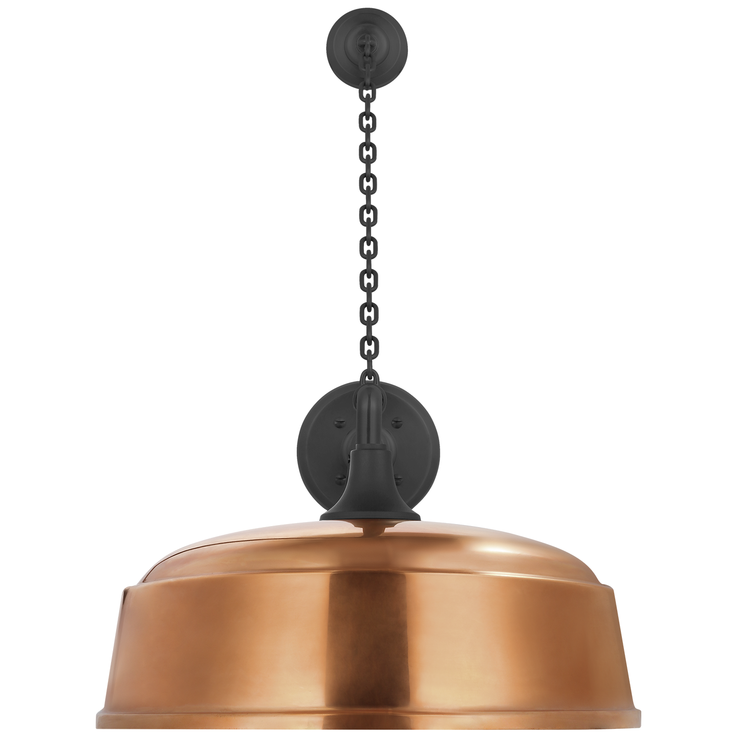 Academy 17.5" Anchored Mack Barn Light | Matte Black | 16 | 16" Soft Copper Rockhouse Shade