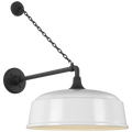 Academy 17.5" Anchored Mack Barn Light | Matte Black | 16 | 16" White Rockhouse Shade