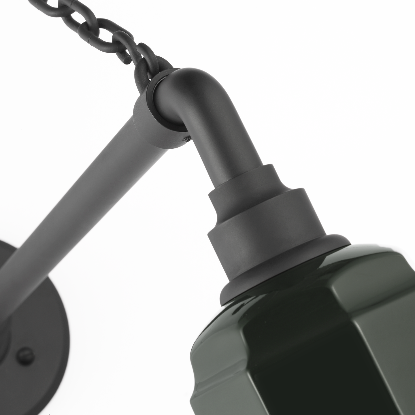 Academy 17.5" Anchored Mack Barn Light | Matte Black | 7.5 | 7.5" Green Savannah Shade
