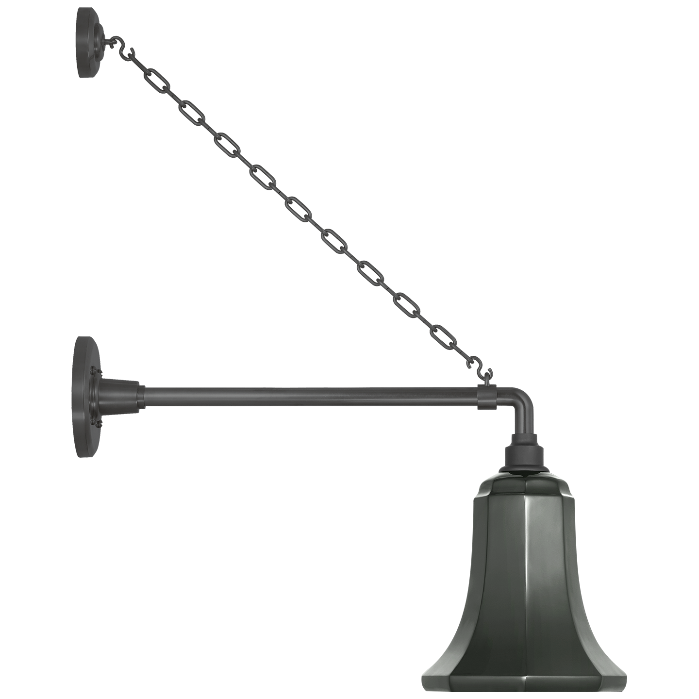 Academy 17.5" Anchored Mack Barn Light | Matte Black | 7.5 | 7.5" Green Savannah Shade